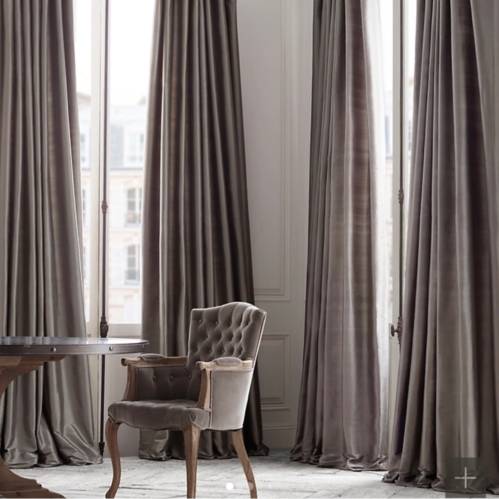 Restoration Hardware Thai Tonal‎ Silk Stripe Drapery 83"x50" 2 panels